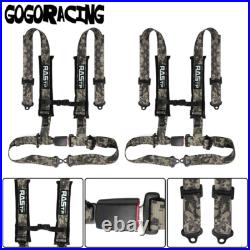 2 X Camo Camouflage Seat Belts 4 Point Racing Harness Buckle For ATV UTV Go-Kart
