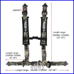 2 X Camo Camouflage Seat Belts 4 Point Racing Harness Buckle For ATV UTV Go-Kart