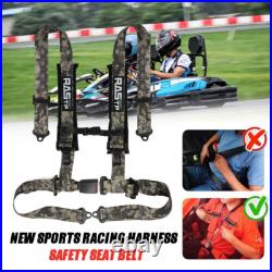2 X Camo Camouflage Seat Belts 4 Point Racing Harness Buckle For ATV UTV Go-Kart