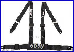 2 X Tanaka Universal Black 4 Point Ez Release Buckle Racing Seat Belt Harness