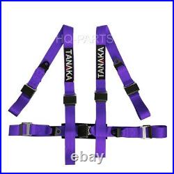 2 X Tanaka Universal Purple 4 Point Ez Release Buckle Racing Seat Belt Harness