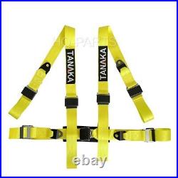 2 X Tanaka Universal Yellow 4 Point Ez Release Buckle Racing Seat Belt Harness