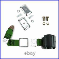 2pt Army Green Airplane Buckle Retractable Lap Seat Belt withPlate Hardware