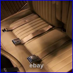 2pt Black Airplane Buckle Retractable Lap Seat Belt withPlate Hardware SafTboy