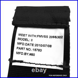 2pt Black Retractable Airplane Buckle Lap Seat Belt with Anchor Hardware SafTboy