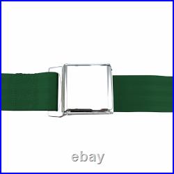 2pt Dark Green Airplane Buckle Retractable Lap Seat Belt withPlate Hardware 2pt Dark Green Airplane Buckle Retractable Lap Seat Belt withPlate Hardware
