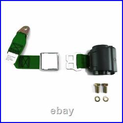 2pt Dark Green Airplane Buckle Retractable Lap Seat Belt withPlate Hardware 2pt Dark Green Airplane Buckle Retractable Lap Seat Belt withPlate Hardware