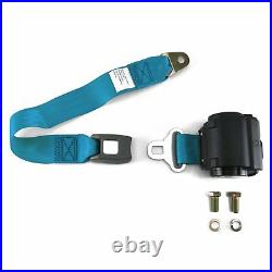 2pt Electric Blue Retractable Standard Buckle Seat Belt with Anchor Mounting Kit