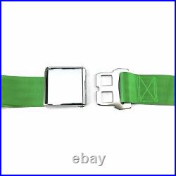 2pt Green Airplane Buckle Retractable Lap Seat Belt withPlate Hardware SafTboy v8
