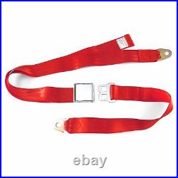 2pt Red Lap Seat Belt Airplane Buckle PAIR Two Belts 70