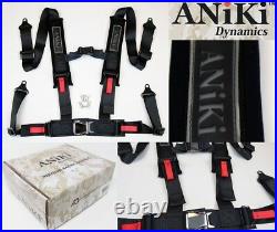 2x Aniki Black 4 Point Aircraft Buckle Racing Seat Belt Harness Fits Polaris Utv