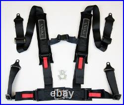 2x Aniki Black 4 Point Aircraft Buckle Racing Seat Belt Harness Fits Polaris Utv