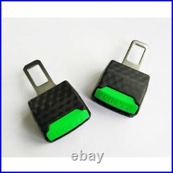 2x Green Car Safety Seat Belt Buckle Extension Alarm Extender luminous at night