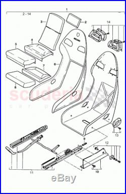 2x Porsche 911 996 GT2 GT3 fastening seat belt buckle Recaro bucket 99652192790