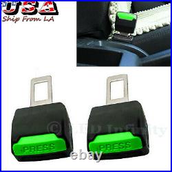 2x Universal Green Safety Seat Belt Buckle Extension Extender Clip Noctilucence