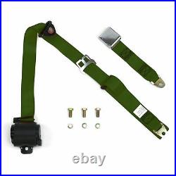 3Pt Army Green Retractable Seat Belt Airplane Buckle Each