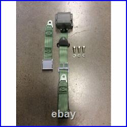 3Pt Army Green Retractable Seat Belt Airplane Buckle Each Hot Rod Car Street