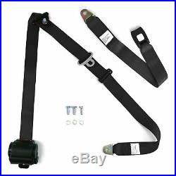 3Pt Bench Seat Belt Conversion/Replacement Black Retractable Standard Buckle