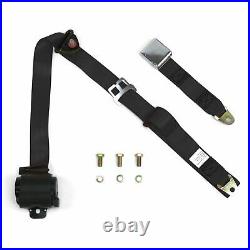 3Pt Black Retractable Seat Belt Airplane Buckle Each