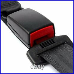 3 Point Car Seat Belt Buckle Kit Red Polyester Safety Strips Webbing Adjustable