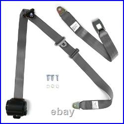3pt Bench Seat Belt Conversion/Replacement Grey Retractable Standard Buckle Ea
