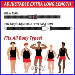 3pt Bench Seat Belt Conversion/Replacement Red Retractable Standard Buckle Ea