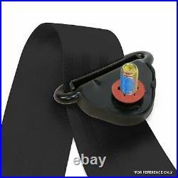 3pt Black Retractable Seat Belt With Mount Brackets Standard Buckle SafTboy v8