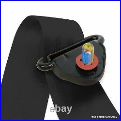 3pt Black Retractable Seat Belt With Mount Brackets Standard Buckle v8 hot rod