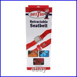 3pt Burgundy Retractable Seat Belt Standard Buckle Each SafTboy STBSB3RSBG hot