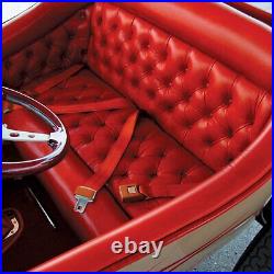 3pt Burgundy Retractable Seat Belt with Mounting Brackets Standard Buckle rat