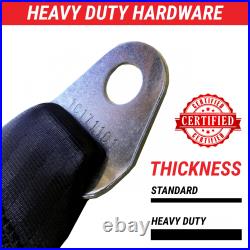 3pt Burgundy Retractable Seat Belt with Mounting Brackets Standard Buckle rat