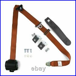 3pt Copper Retractable Seat Belt With Mounting Brackets Standard Buckle