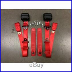 3pt Red Retractable Seat Belt Standard Buckle Each v8 muscle car hot rod gm v6