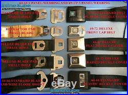 64-68 Standard GM All Models Rear 4 Panel Web 3 Lap Seat Belt Sets NO BUCKLE
