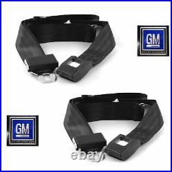 64-72 GM Cars Deluxe OE Style Lap Seat Belts Push Button Buckle Black SS RS Z28