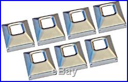 68-72 Factory GM Front Rear DELUXE Large Lap Chrome Seat Belt Buckle Covers 7pc