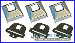 68-72 Factory GM Rear DELUXE Large Lap Seat Belt Parts Buckle Cover Blade 6pc