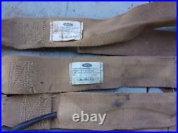 73-79 FORD TRUCK SEAT BELTS COMPLETE OEM BRONZE GOLD SET With RETRACTORS BUCKLES