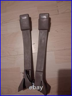88-98 Chevy GMC OBS Seat Belt Buckle Latch Pair Tan Silverado Sierra Bucket OEM