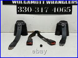 97-02 Jeep Wrangler TJ Rear Seat Belt Set Buckle With Bolts COMPLETE CC 4L