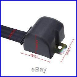 Black 3 Point Retractable Auto Car Safety Seat Belt Buckle Universal Adjustable