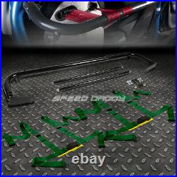 Black 49stainless Steel Chassis Harness Bar+green 4-pt Strap Buckle Seat Belt