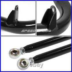 Black 49stainless Steel Chassis Harness Bar+green 4-pt Strap Buckle Seat Belt