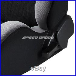 Black/grey Cloth Jdm Racing Seat+4 Pt Buckle Black Belt+bracket For Wrangler Jk