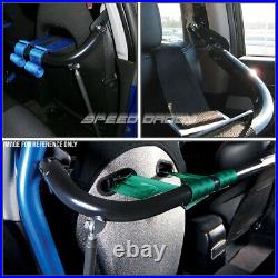 Blue 49stainless Steel Chassis Harness Bar+green 4-pt Strap Buckle Seat Belt