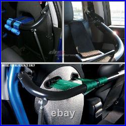Blue 49stainless Steel Chassis Harness Rod+black 4-pt Strap Buckle Seat Belt