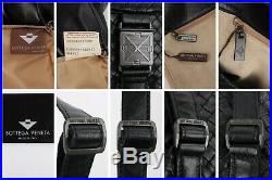 Bottega Veneta Black Intrecciato Woven Leather Seat Belt Buckle Backpack Purse