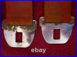 C2 1964-65 Corvette Used Orig Chrome Lift Buckle Red Seat Belts Pair 772cor-h