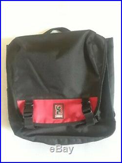 CHROME INDUSTRIES Classic Black/Red Messenger Bag Seat Belt Buckle V. G P/O Cond
