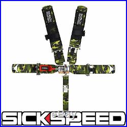 Camo Sfi Approved 5 Point Racing Harness Shoulder Pad Safety Seat Belt Buckle